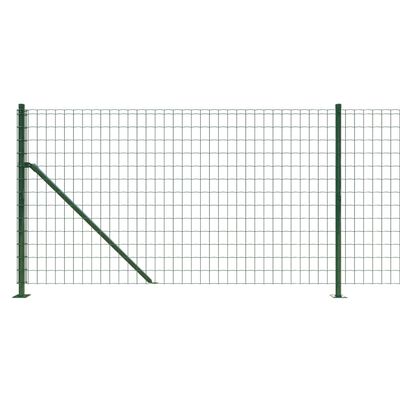 vidaXL stiepļu žogs ar atloku, 0,8x10 m, zaļš