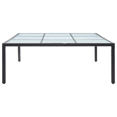 vidaXL dārza galds, 200x200x74 cm, melna PE rotangpalma
