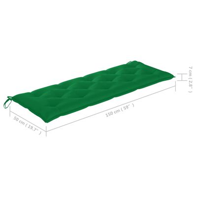 vidaXL dārza sols ar matraci, 157 cm, akācijas masīvkoks