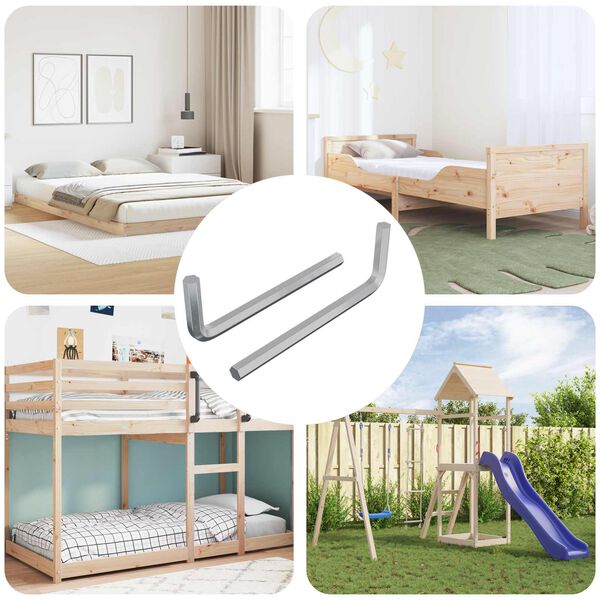 vidaXL Se&scaron;u stūru atslēga 2 pcs Sudraba 32 x 86 mm Tērauds