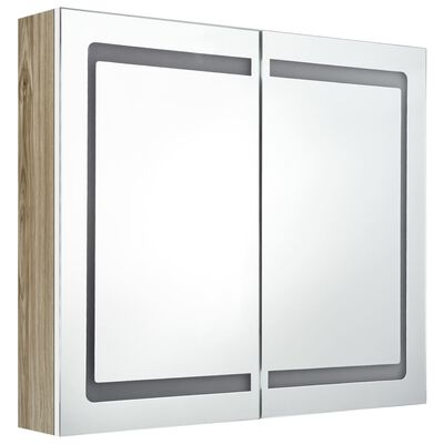vidaXL vannasistabas skapītis ar spoguli un LED, 80x12x68 cm