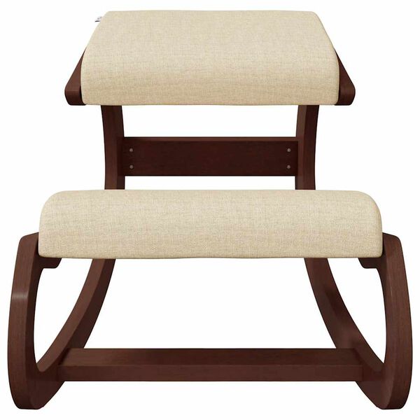 vidaXL krēsls ar ceļu atbalstiem, bē&scaron;s, 55x84x55 cm, bērza saplāksnis