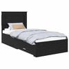 vidaXL Gultas rāmis Melns ozolkoks 90 x 200 cm Inženierijas koks
