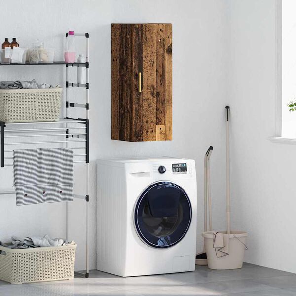 vidaXL Sienas skapis Vecs koks 34,5 x 34 x 90 cm Inženierijas koks