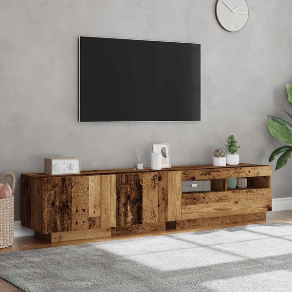 vidaXL TV skapītis ar LED lampiņām, 180x35x40 cm, inženierijas koks