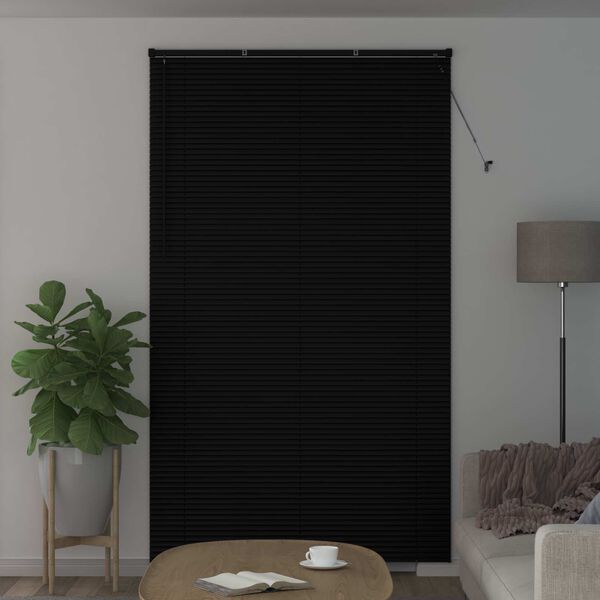 vidaXL Venēcijas žalūzija Regulējams Melns 213 x 160 cm PVC