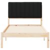 vidaXL Gultas rāmis ar polsterētu galvas balstu Melna 90 x 190 cm