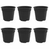 vidaXL Apaļais puķu pods 6 gab. Melns &Oslash; 19 x 16 cm Plastmasa