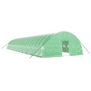 vidaXL siltumnīca ar tērauda rāmi, zaļa, 132 m&sup2;, 22x6x2,85 m