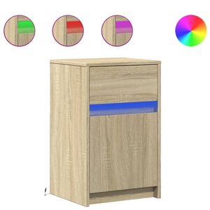 vidaXL skapītis ar LED apgaismojumu, ozolkoka krāsā, inženierijas koks