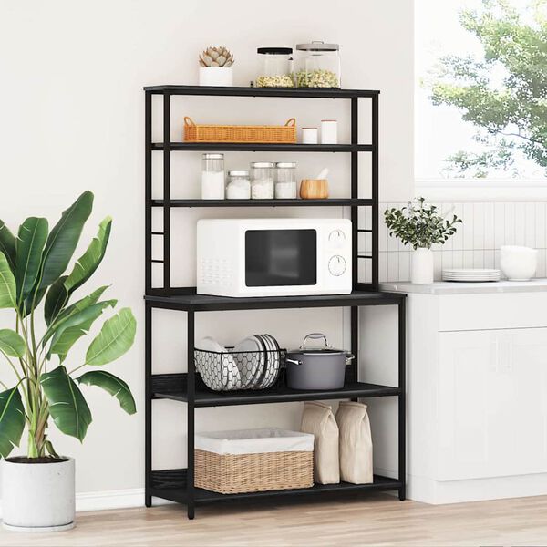 vidaXL Virtuves plaukts Melns ozolkoks 100 x 40 x 168 cm