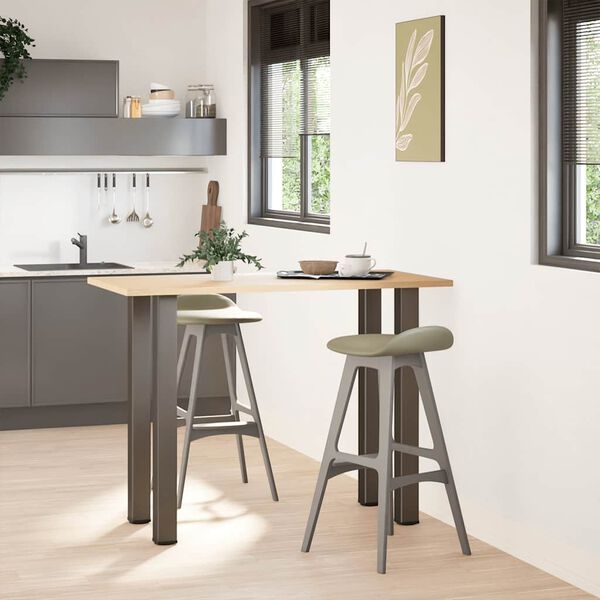 vidaXL bāra galda kājas, 4 gab., dabīgs tērauds, 90-92 cm, tērauds