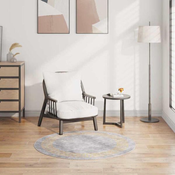 vidaXL paklājs, &phi; 120 cm, mazgājams, pelēks