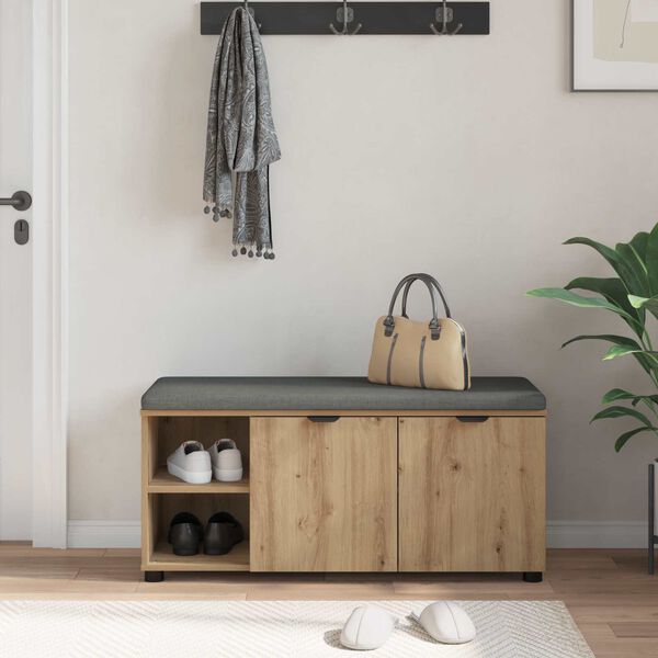 vidaXL Zāles sols ar spilvenu Amatnieka Ozols 100 x 38 x 46 cm