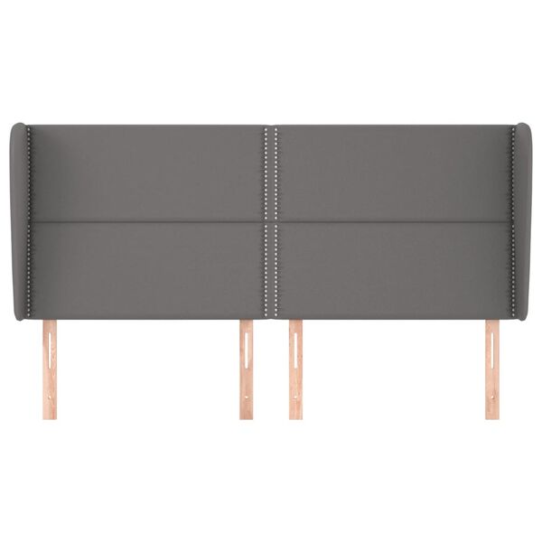 vidaXL galvgalis ar malām, 163x23x118/128 cm, pelēka mākslīgā āda