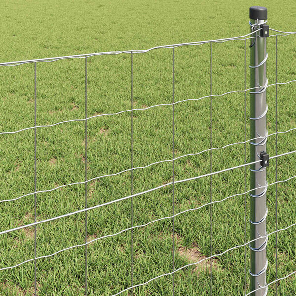 vidaXL Eiropas žogs Sudraba 0.8 x 10 m Karstās cinkotā dzelzs