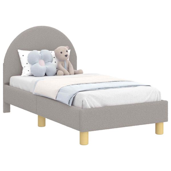 vidaXL Bērnu gultas rāmis ar galvgali Gai&scaron;i pelēks 70 x 140 cm
