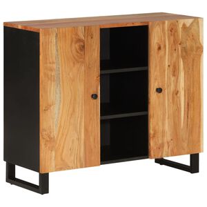 vidaXL kumode ar 2 durvīm, 90x33x75 cm, akācijas masīvkoks