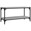 vidaXL TV galdiņ&scaron;, pelēks, 80x33x41 cm, inženierijas koks, tērauds