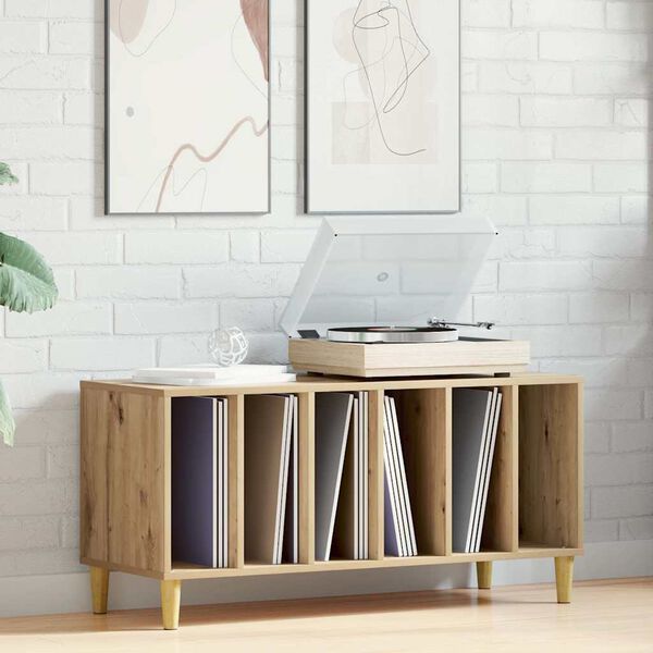 vidaXL ierakstu skapītis, koka krāsa, 100x38x48 cm, inženierijas koks