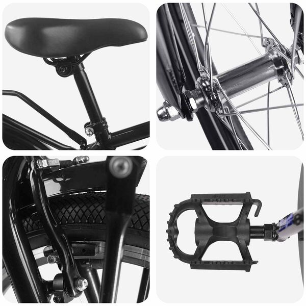 vidaXL Bērnu Velosipēds 18 Collas 5-7 gadiem Melna