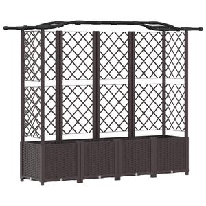vidaXL Pacelta gulta ar treliem un jumtu Brūna 204 x 40 x 138 cm PP
