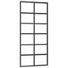 vidaXL bīdāmās durvis ar stiprinājumiem, melns, stikls, 90x205 cm