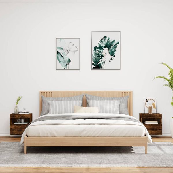 vidaXL TV plaukti ar LED lampiņām, 2 gab., 40x30x40 cm, ozolkoka krāsa