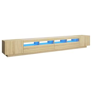 vidaXL TV skapītis ar LED lampiņām, 300x35x40 cm, ozolkoka krāsa