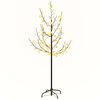vidaXL mākslīgais ķirsis, 84 silti baltas LED, 120 cm
