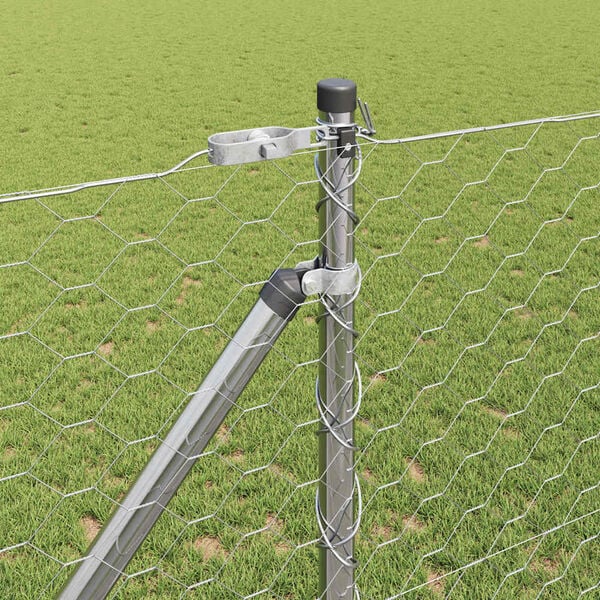 vidaXL Žoga āķis Sudraba 50 x 1,2 m (50 mm acs) Tērauds