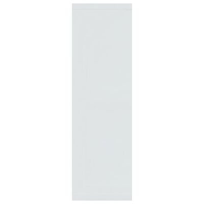 vidaXL sienas plaukts, spīdīgi balts, 85x16x52,5 cm, inženierijas koks