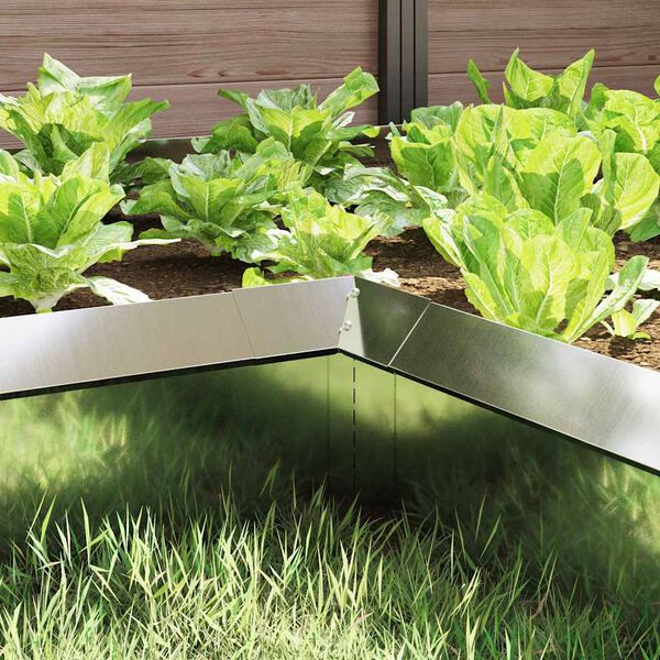 vidaXL Kāpuru žogs Sudraba 10 x 10 x 25 cm Cinkots tērauds