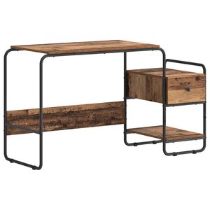 vidaXL Galds ar uzglabā&scaron;anu Vecs koks 131,5 x 50 x 75,5 cm