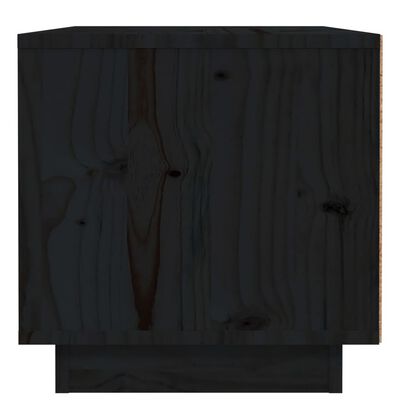 vidaXL naktsskapītis, melns, 40x34x35 cm, priedes masīvkoks