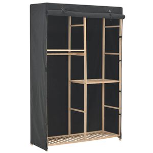 vidaXL skapis ar 3 plauktiem, 110x40x170 cm, pelēks audums