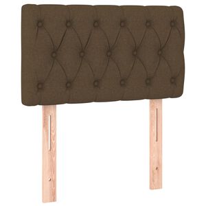 vidaXL gultas galvgalis, 80x7x78/88 cm, tum&scaron;i brūns audums