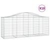 vidaXL arkveida gabiona grozi, 18 gb., 200x50x80/100cm, cinkota dzelzs