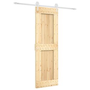 vidaXL Slīdo&scaron;ās durvis 70 x 210 cm Cieta priedes koks (neapstrādāts)