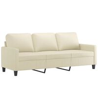 vidaXL trīsvietīgs dīvāns, krēmkrāsas, 180 cm, mākslīgā āda