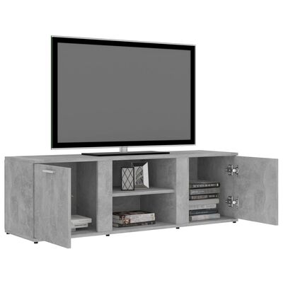 vidaXL TV skapītis, betonpelēks, 120x34x37 cm, skaidu plāksne