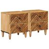 vidaXL Naktsgaldiņ&scaron; 2 pcs Brūna 40 x 33,5 x 46 cm Cieta mango koksne