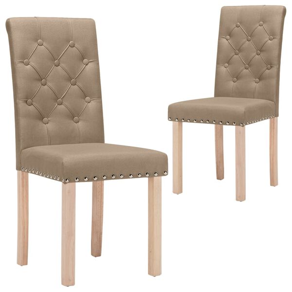 vidaXL virtuves krēsli, 2 gab., pelēkbrūns audums