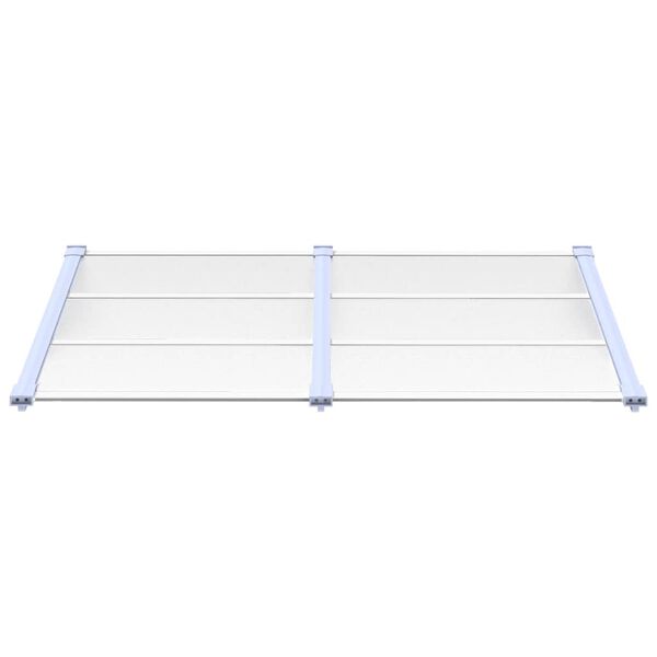 vidaXL durvju jumtiņš, pelēks, caurspīdīgs, 152,5x90 cm, polikarbonāts