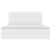 vidaXL Glabā&scaron;anas gulta Tīra balta 200 x 200 cm Mākslīgā āda