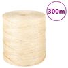 vidaXL virve, 2 mm, 300 m, 100% sizals