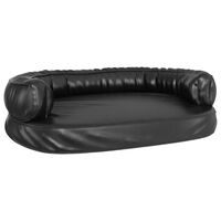 vidaXL ergonomiska suņu gulta, melna, 88x65 cm, mākslīgā āda