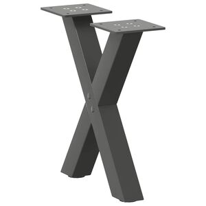 vidaXL kafijas galdiņa kājas, 2 gab., X-veida, antracīta krāsā, 30x(30-31) cm, tērauds