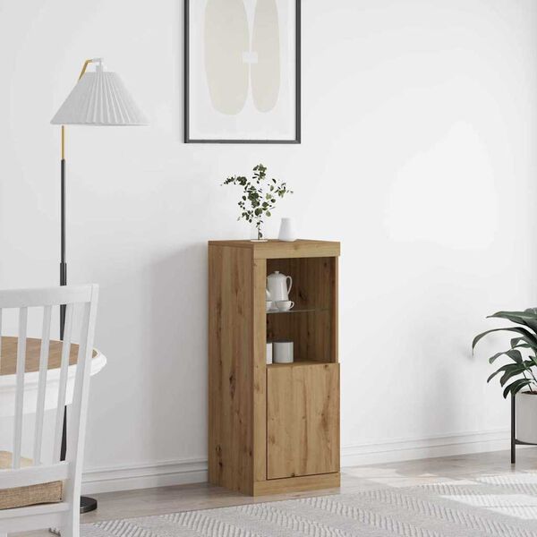 vidaXL LED sānu galds Artisānā ozols 41 x 37 x 100 cm