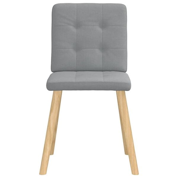 vidaXL virtuves krēsli, 6 gab., gaiši pelēks audums